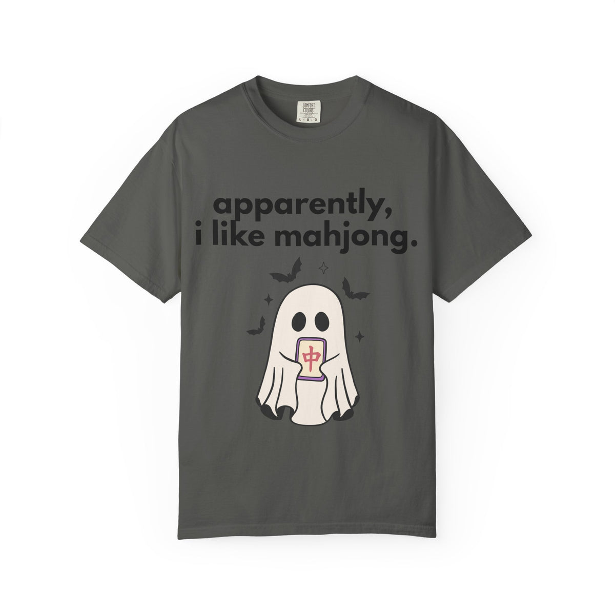 Mahjong Ghost T-Shirt — "apparently, i like mahjong." Cute Halloween Mahjong Tee