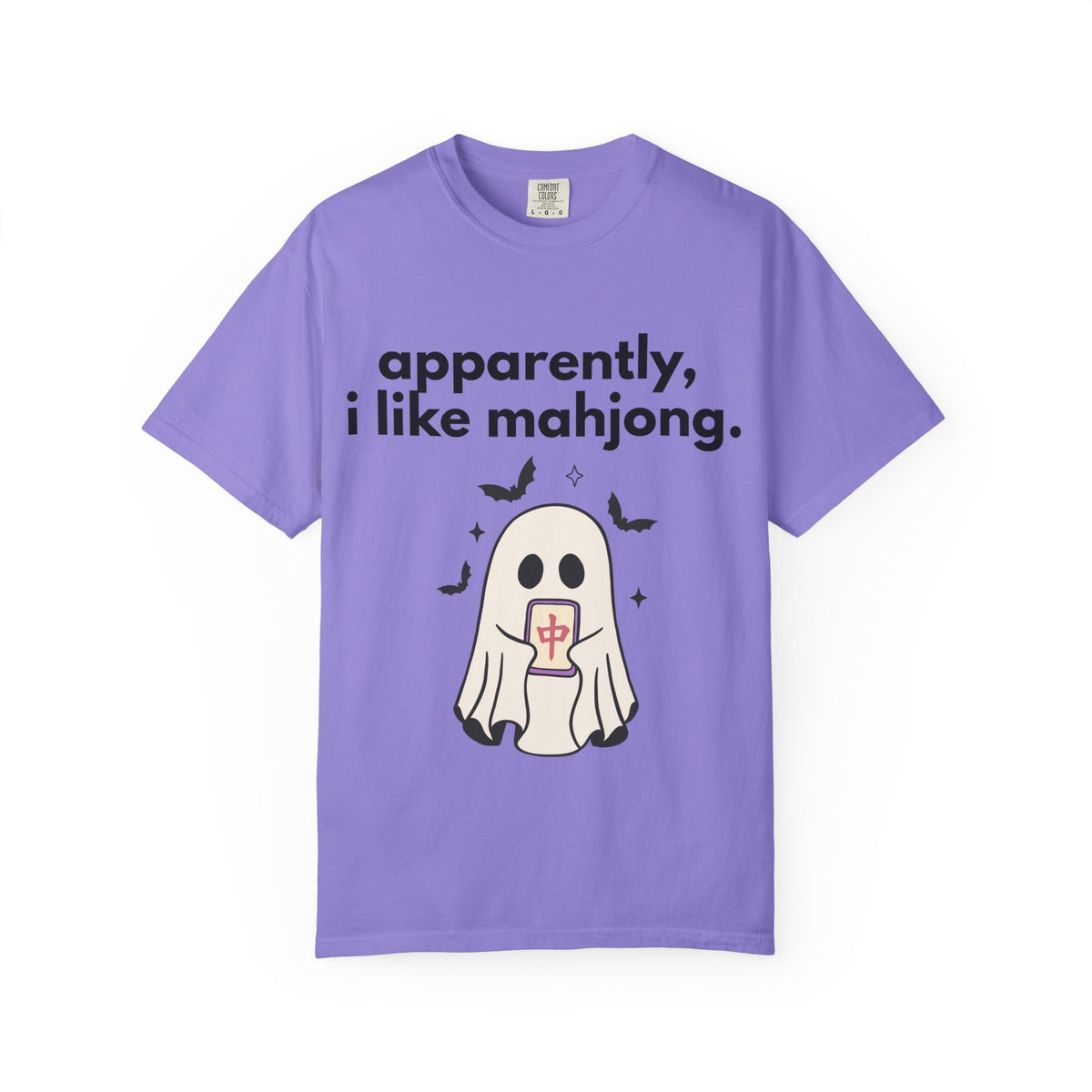 Mahjong Ghost T-Shirt — "apparently, i like mahjong." Cute Halloween Mahjong Tee