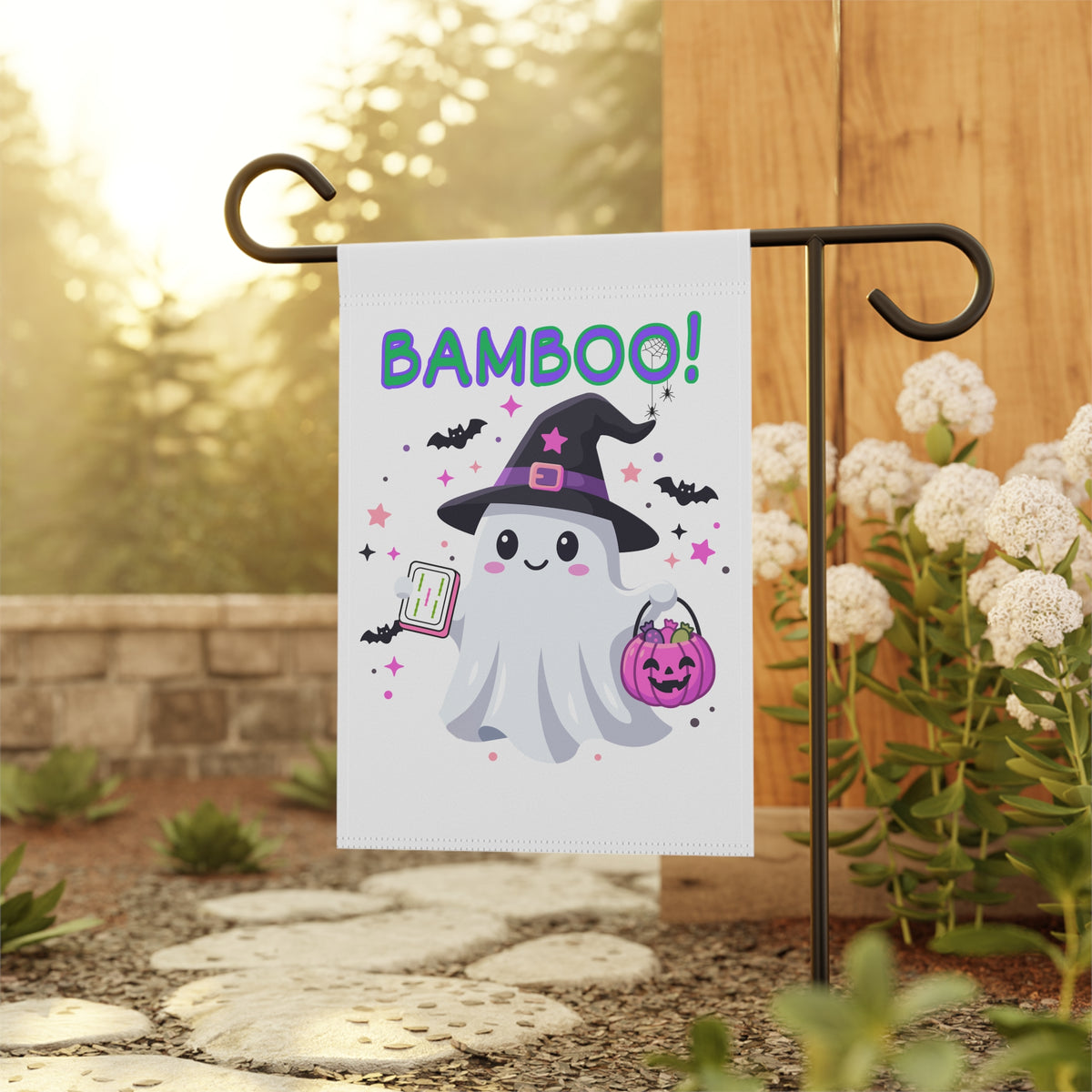 "Bamboo!" Halloween Mahjong Garden Flag