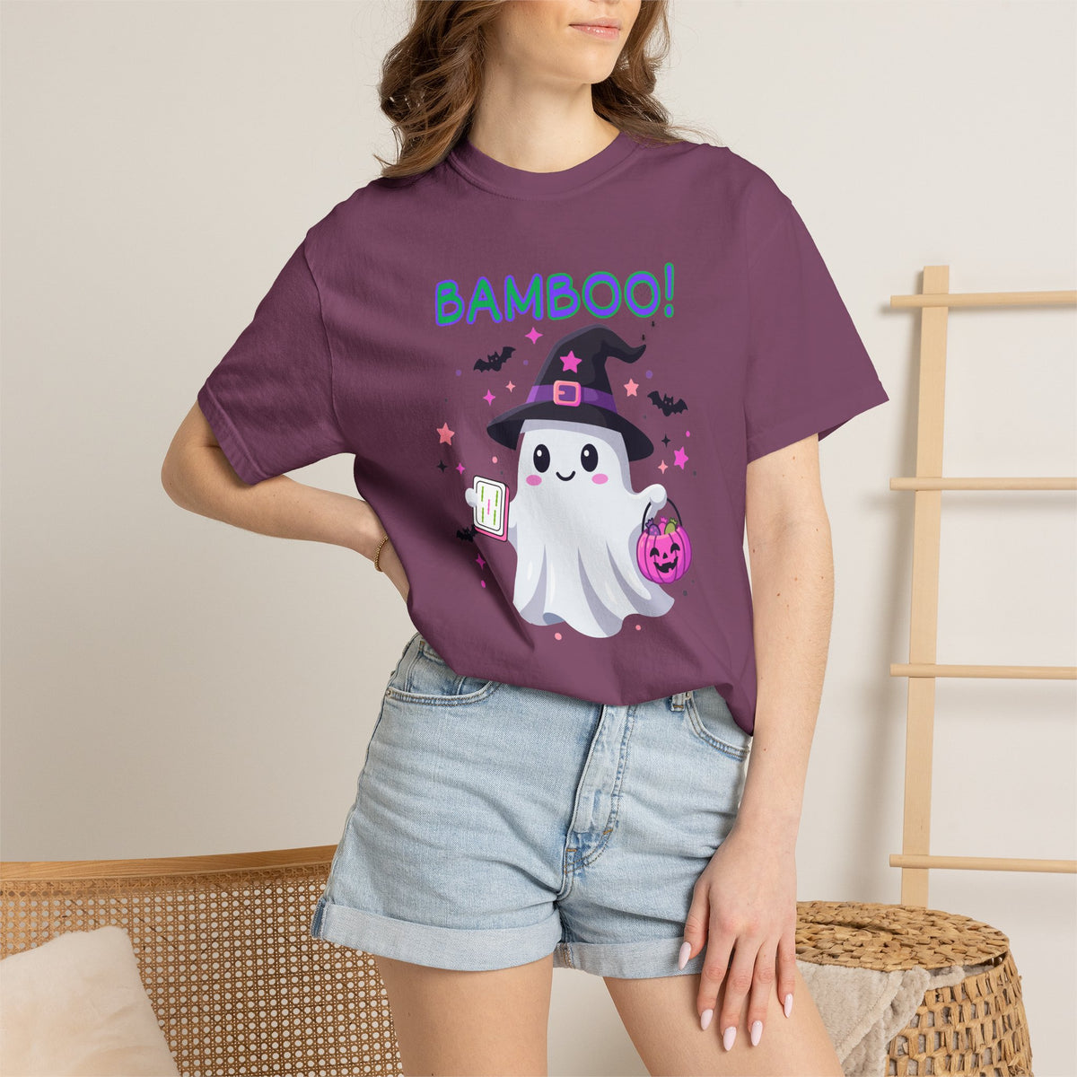 "Bamboo!" Ghost Witch Halloween Mahjong T-Shirt