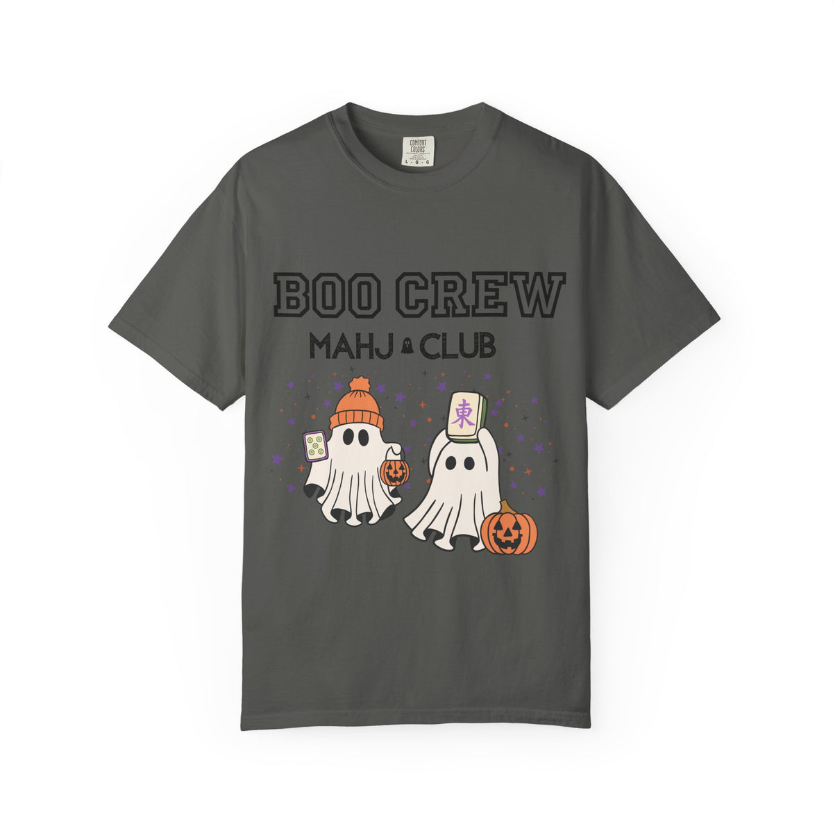 Boo Crew Mahjong Club T-Shirt — Cute Halloween Ghosts & Pumpkin Tee