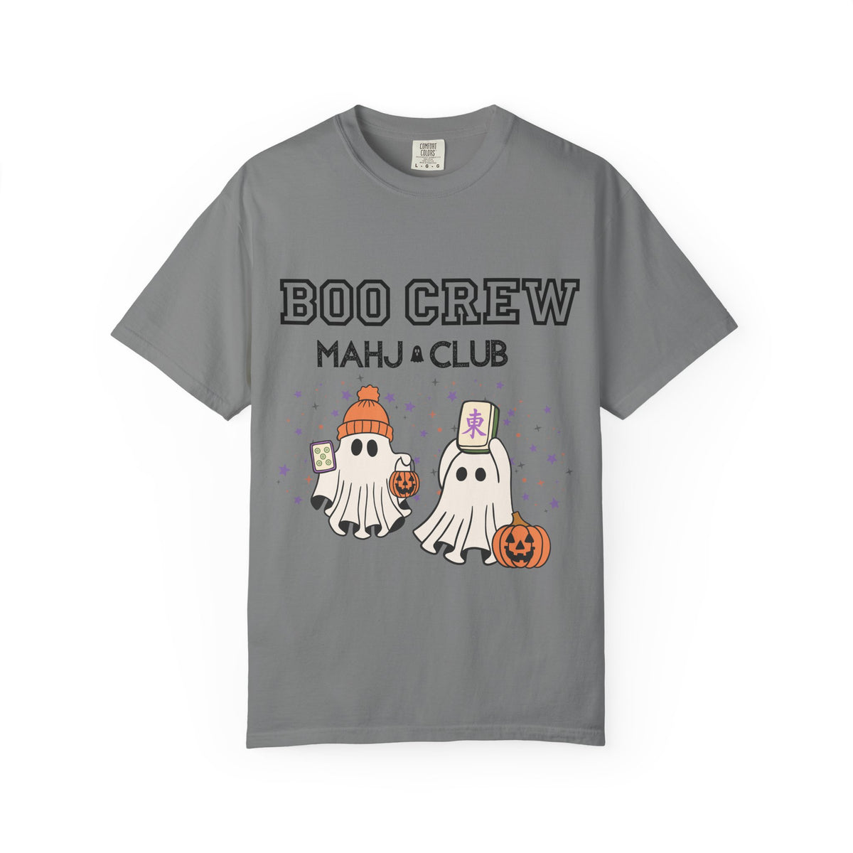 Boo Crew Mahjong Club T-Shirt — Cute Halloween Ghosts & Pumpkin Tee