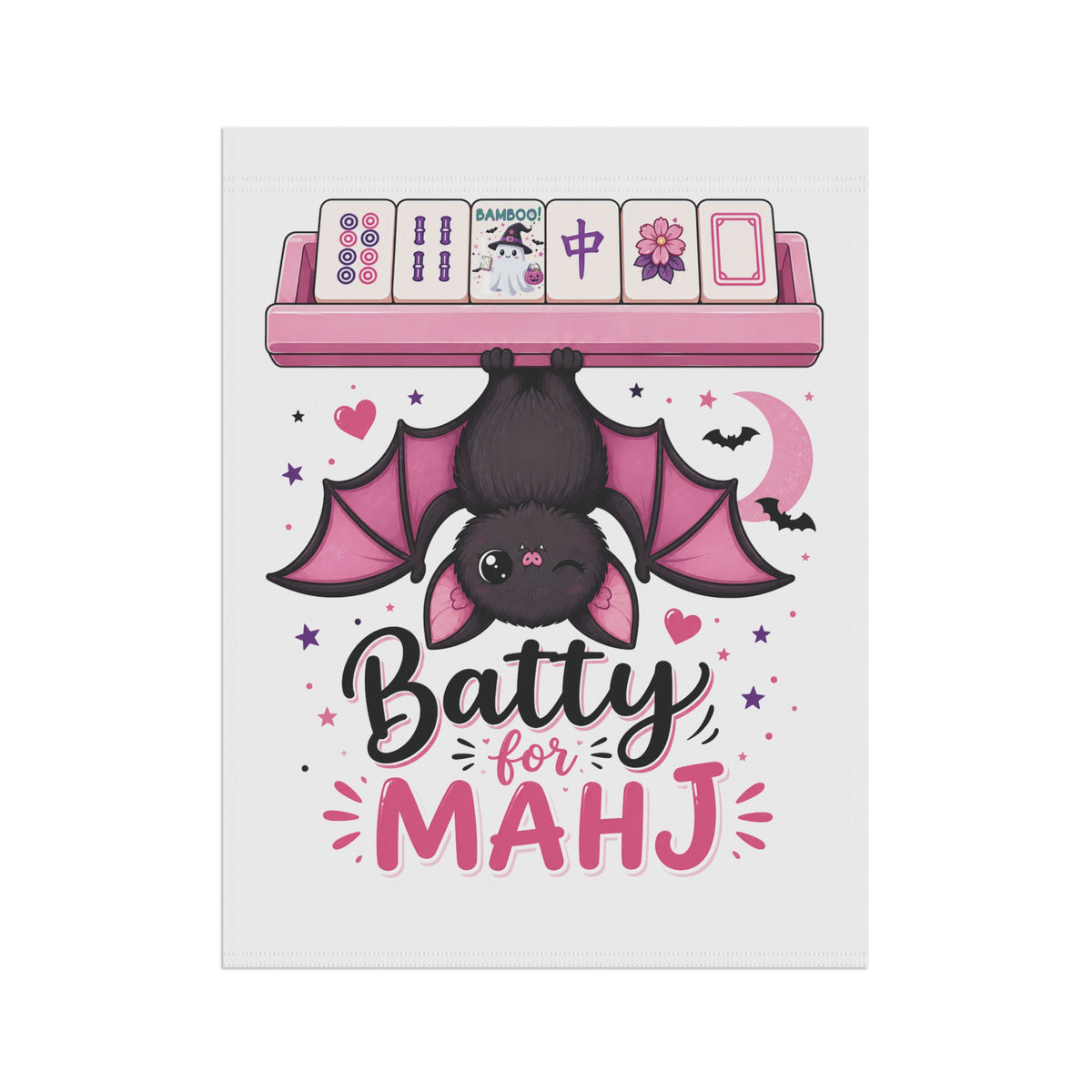 Batty for Mahj Halloween Garden Flag