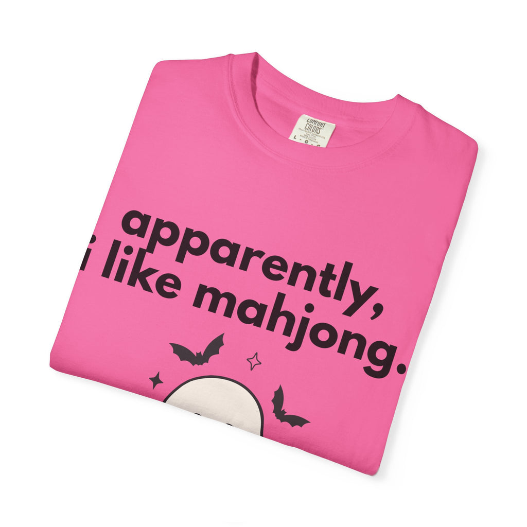 Mahjong Ghost T-Shirt — "apparently, i like mahjong." Cute Halloween Mahjong Tee