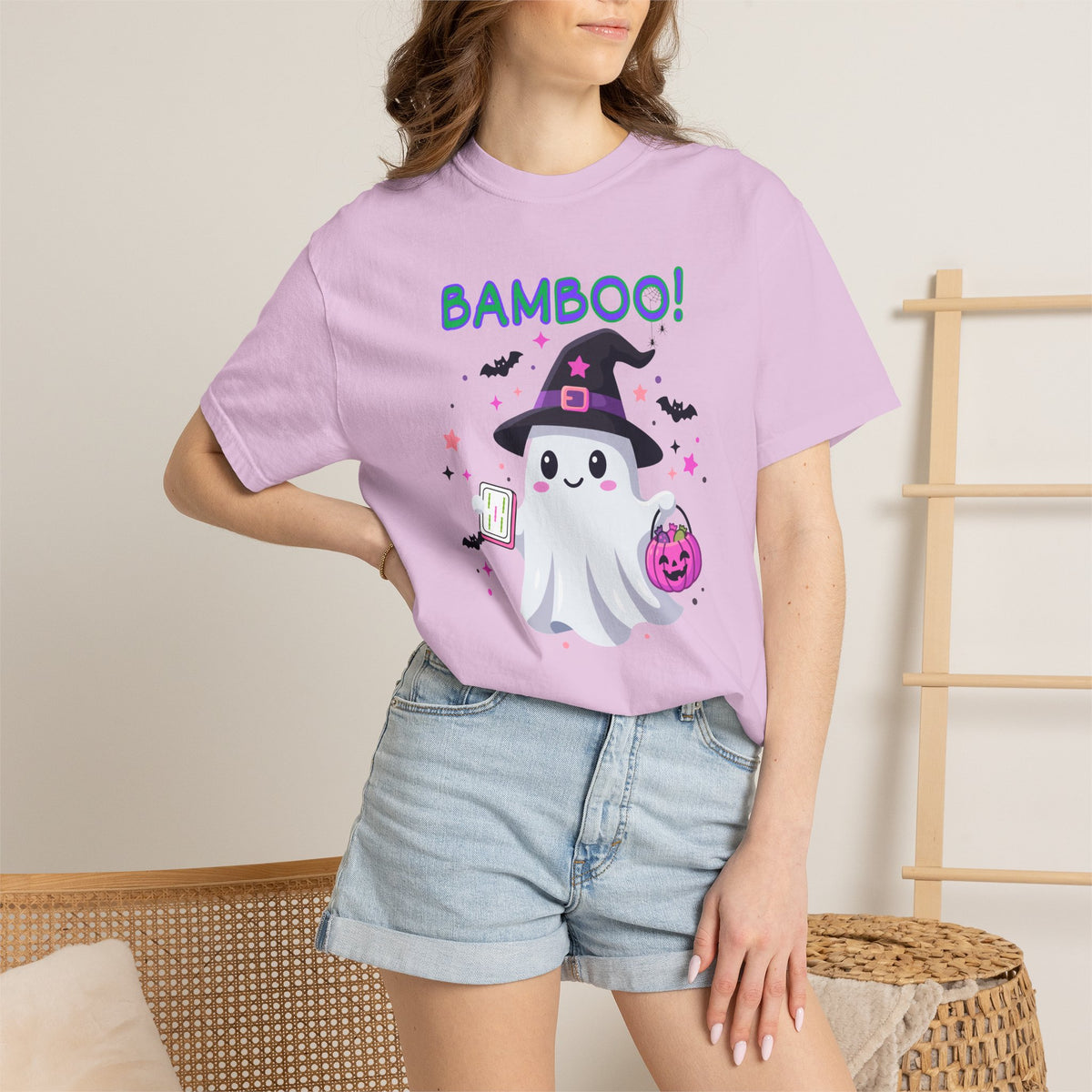 "Bamboo!" Ghost Witch Halloween Mahjong T-Shirt