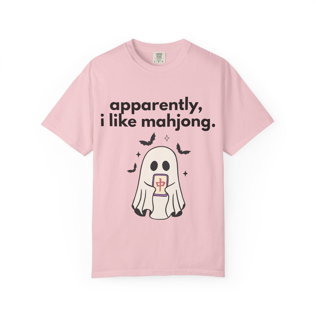 Mahjong Ghost T-Shirt — "apparently, i like mahjong." Cute Halloween Mahjong Tee
