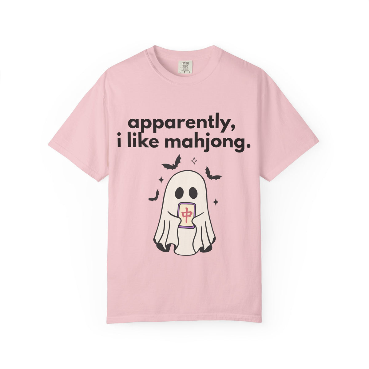 Mahjong Ghost T-Shirt — "apparently, i like mahjong." Cute Halloween Mahjong Tee