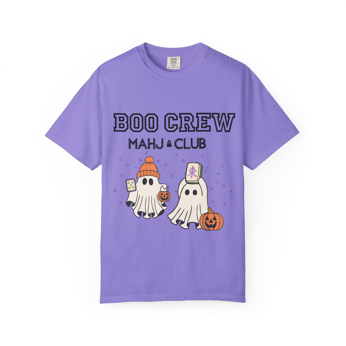 Boo Crew Mahjong Club T-Shirt — Cute Halloween Ghosts & Pumpkin Tee