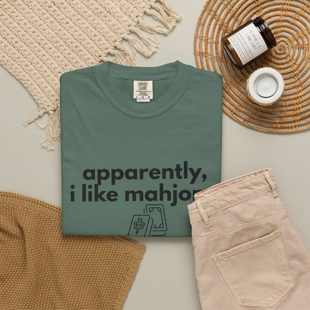Apparently, I Like Mahjong T-Shirt — Minimalist Mahjong Tee
