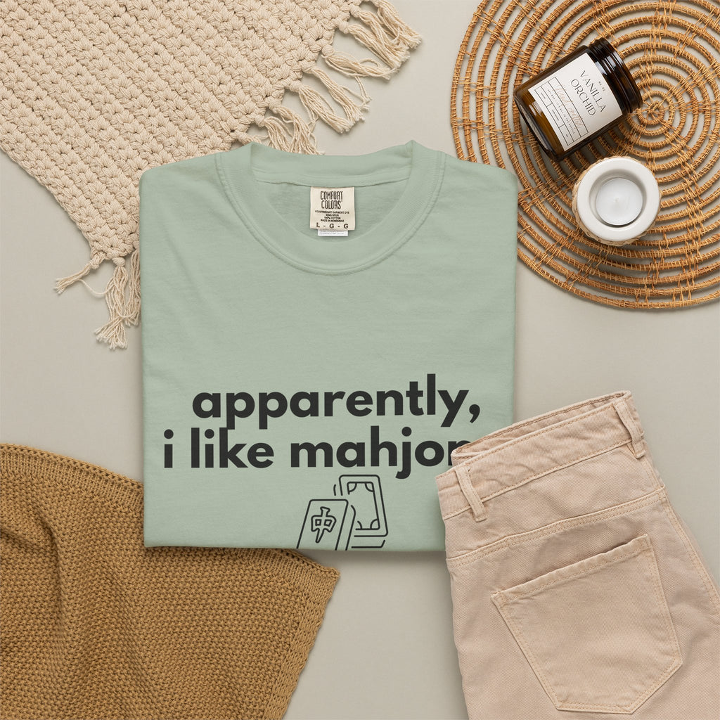Apparently, I Like Mahjong T-Shirt — Minimalist Mahjong Tee