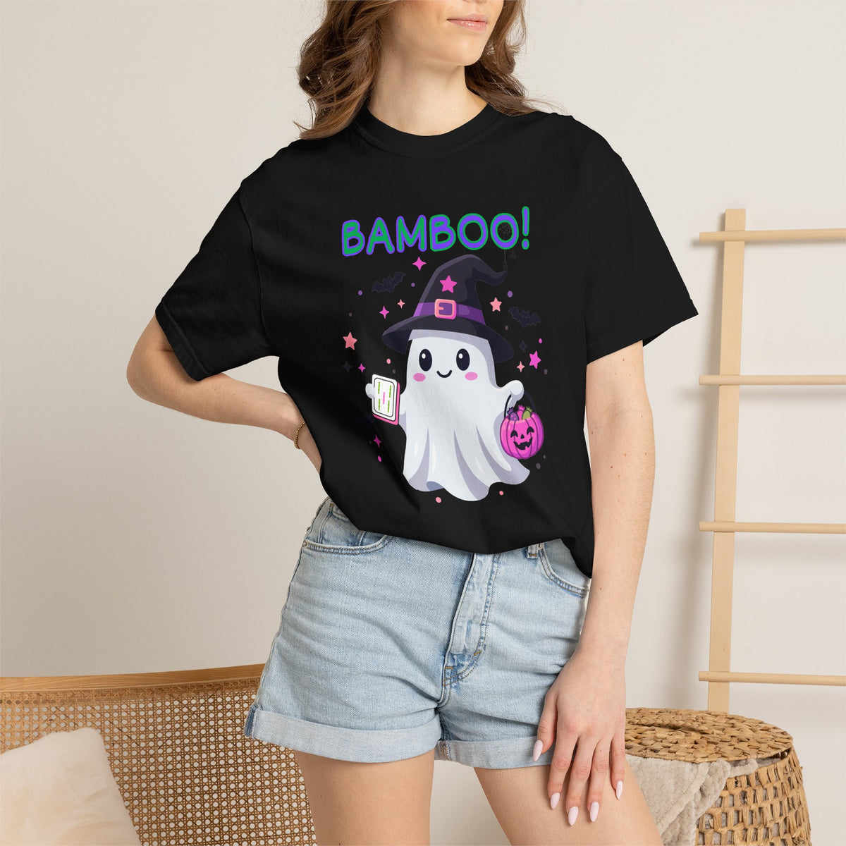 "Bamboo!" Ghost Witch Halloween Mahjong T-Shirt