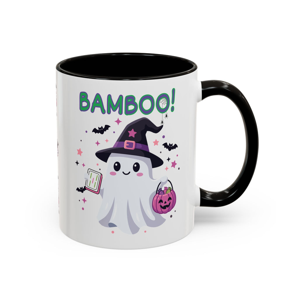 Bamboo! Cute Ghost and Bat Halloween Coffee Mug (11oz/15oz)