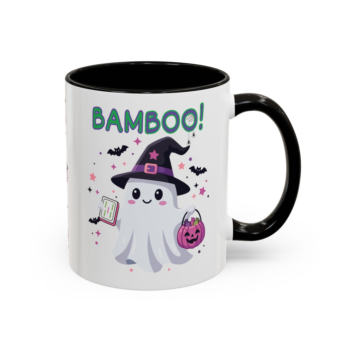 Bamboo! Cute Ghost and Bat Halloween Coffee Mug (11oz/15oz)
