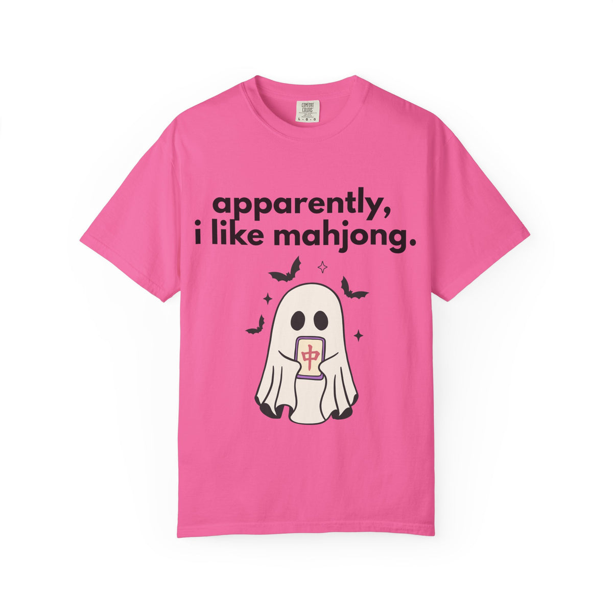 Mahjong Ghost T-Shirt — "apparently, i like mahjong." Cute Halloween Mahjong Tee