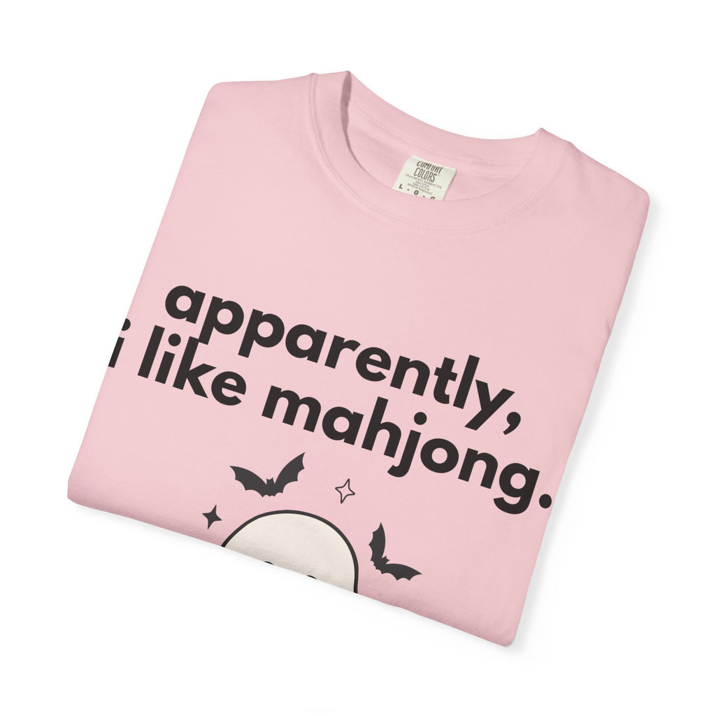 Mahjong Ghost T-Shirt — "apparently, i like mahjong." Cute Halloween Mahjong Tee