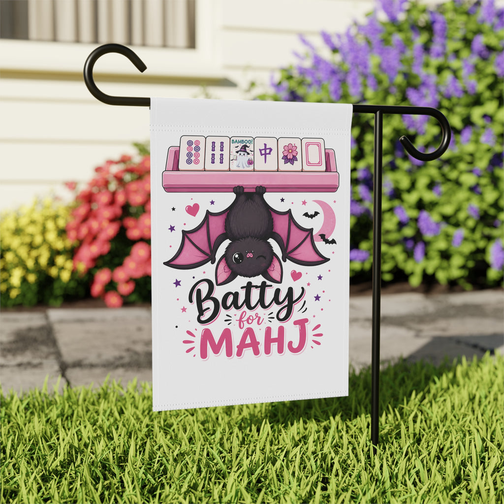 Batty for Mahj Halloween Garden Flag