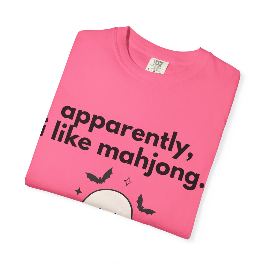 Mahjong Ghost T-Shirt — "apparently, i like mahjong." Cute Halloween Mahjong Tee