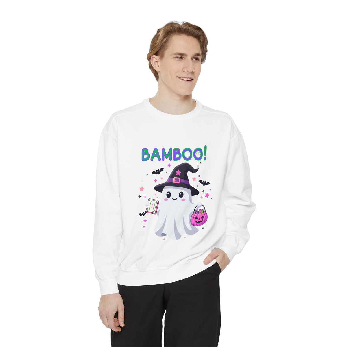 "Bamboo!" Ghost Witch Halloween Mahjong Sweatshirt