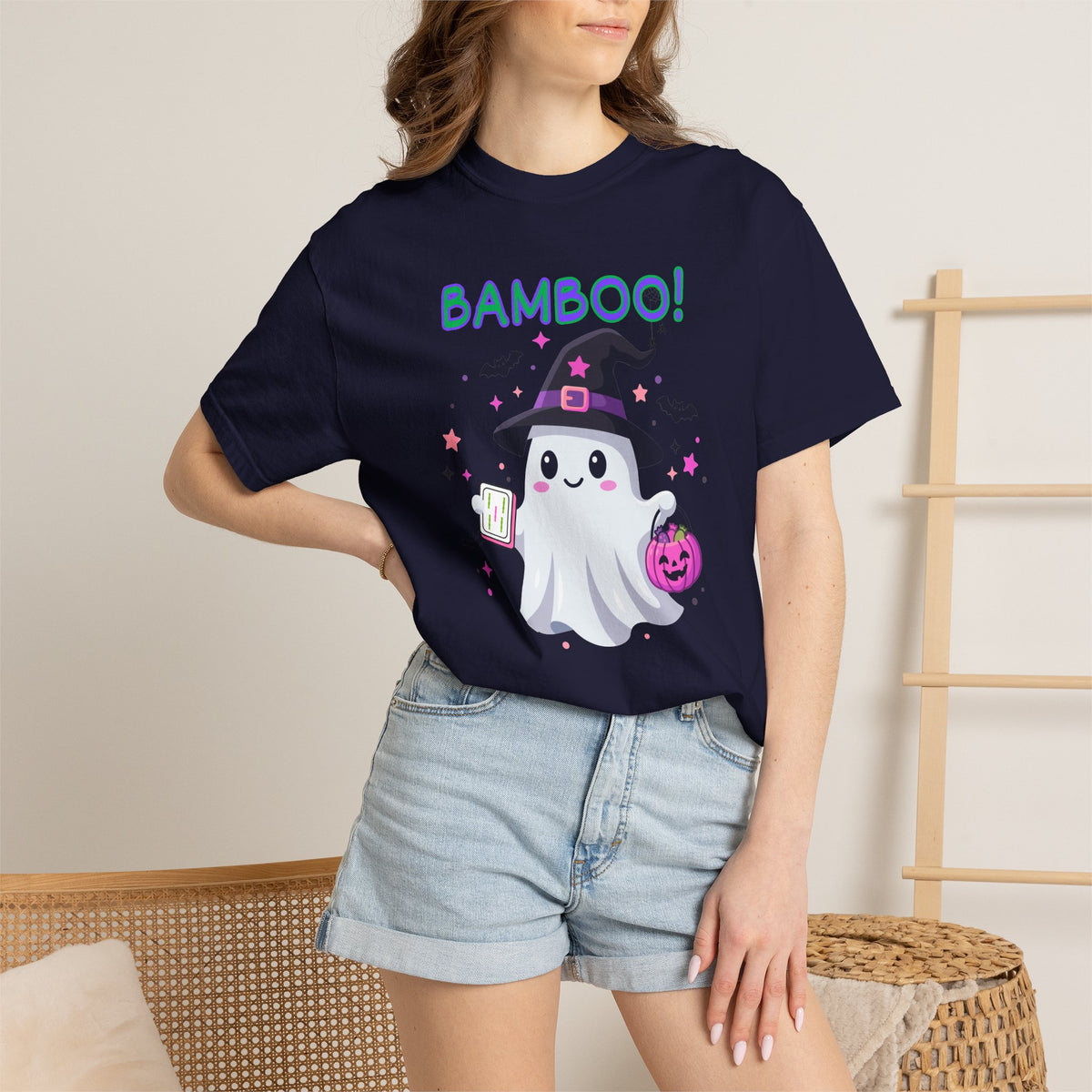 "Bamboo!" Ghost Witch Halloween Mahjong T-Shirt