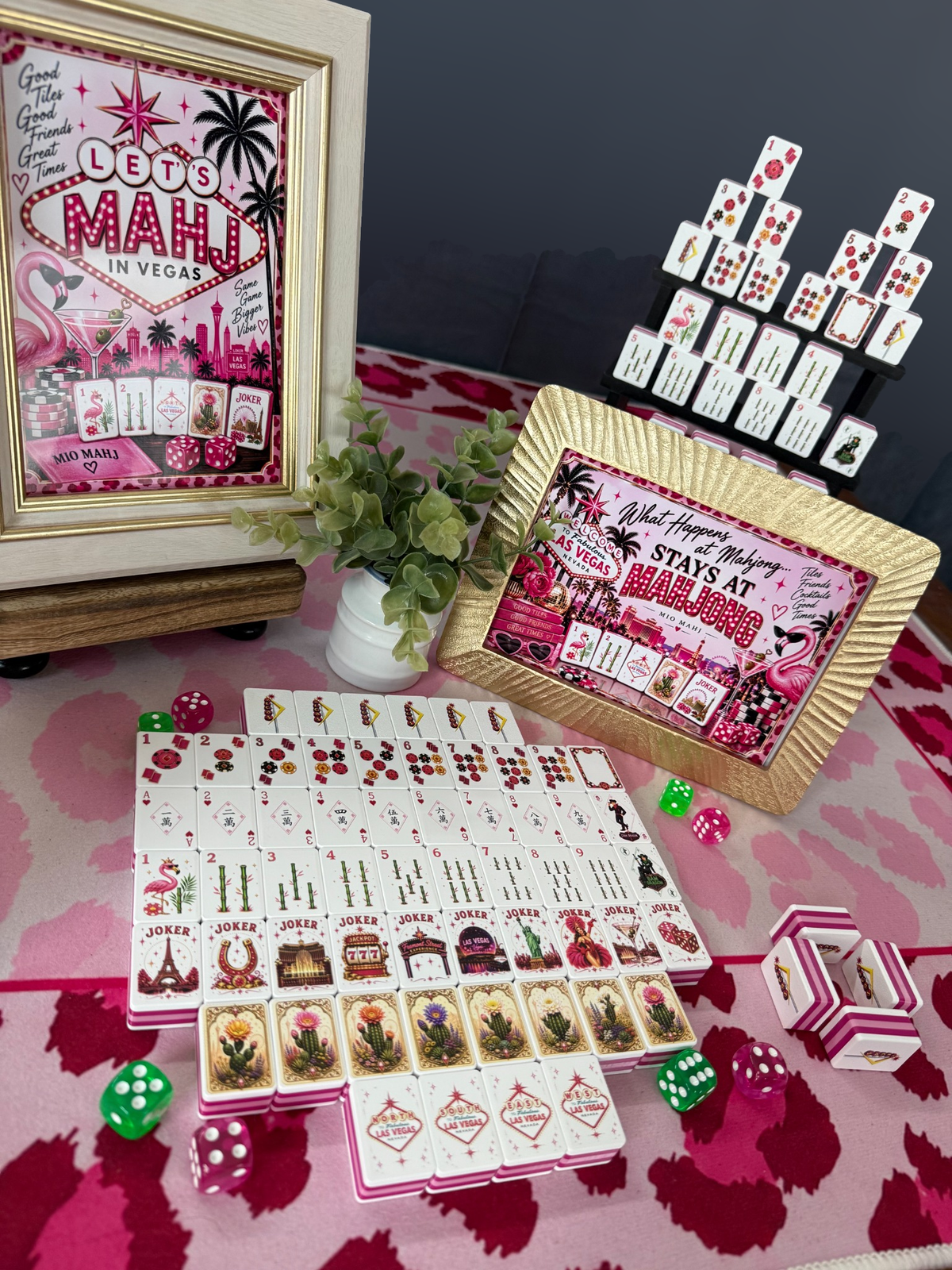 Las Vegas American Mahjong Set, Floating Casino Tiles, 160 Standard Size PETG Pieces