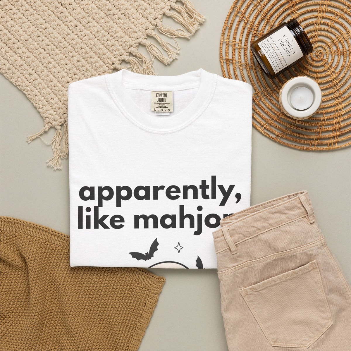 Mahjong Ghost T-Shirt — "apparently, i like mahjong." Cute Halloween Mahjong Tee