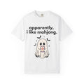 Mahjong Ghost T-Shirt — "apparently, i like mahjong." Cute Halloween Mahjong Tee