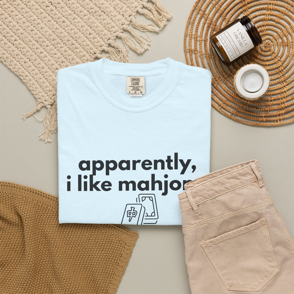 Apparently, I Like Mahjong T-Shirt — Minimalist Mahjong Tee