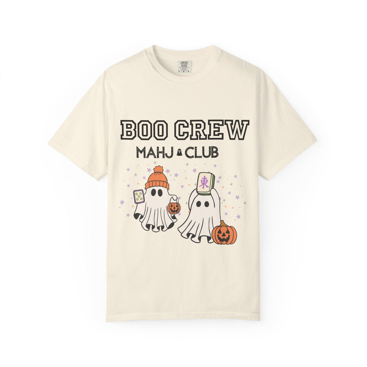 Boo Crew Mahjong Club T-Shirt — Cute Halloween Ghosts & Pumpkin Tee