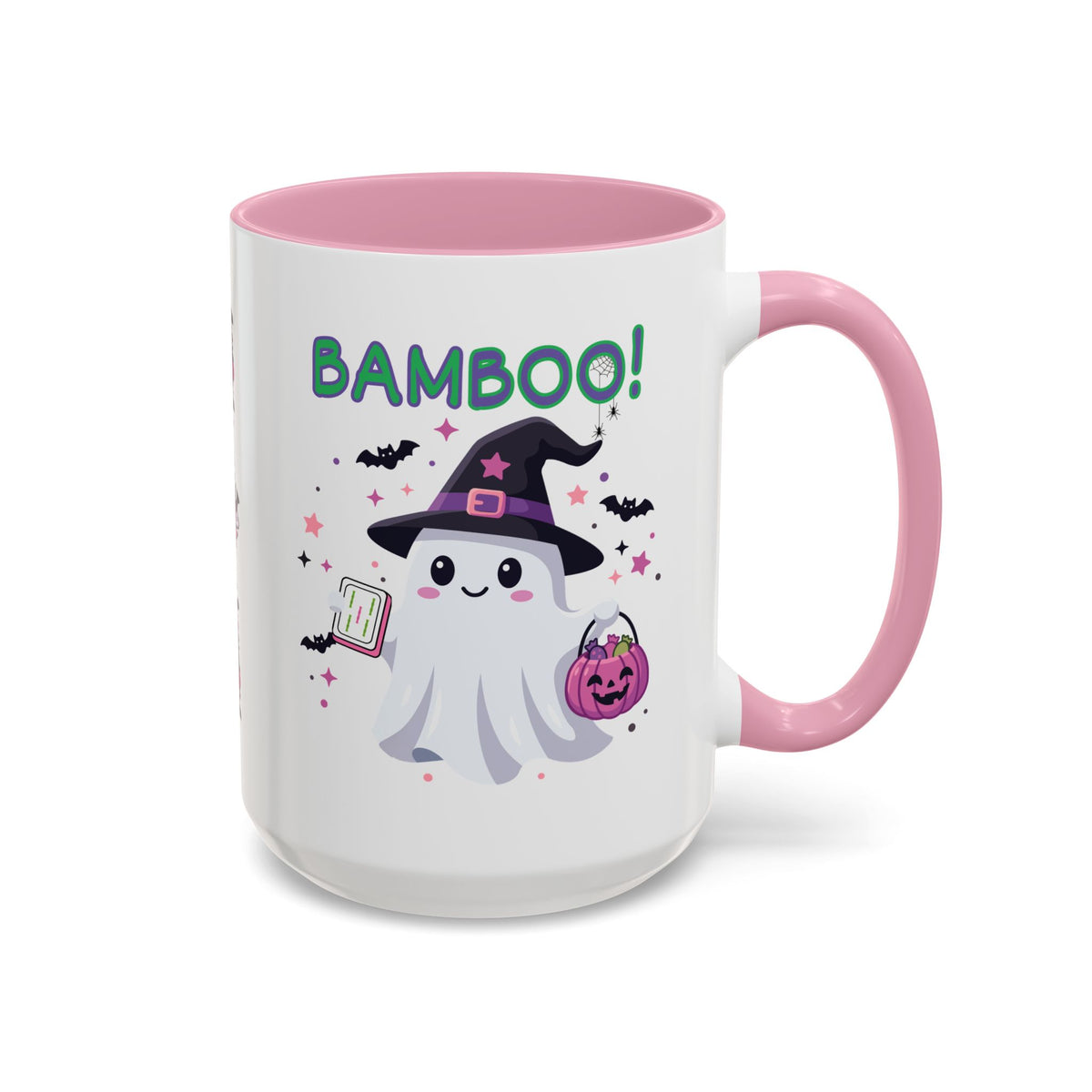 Bamboo! Cute Ghost and Bat Halloween Coffee Mug (11oz/15oz)