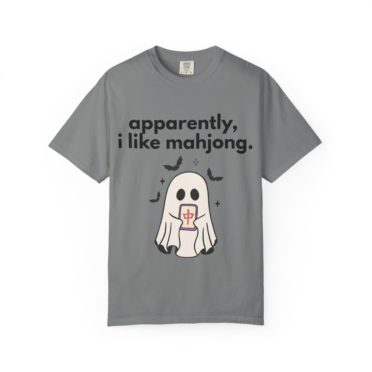 Mahjong Ghost T-Shirt — "apparently, i like mahjong." Cute Halloween Mahjong Tee