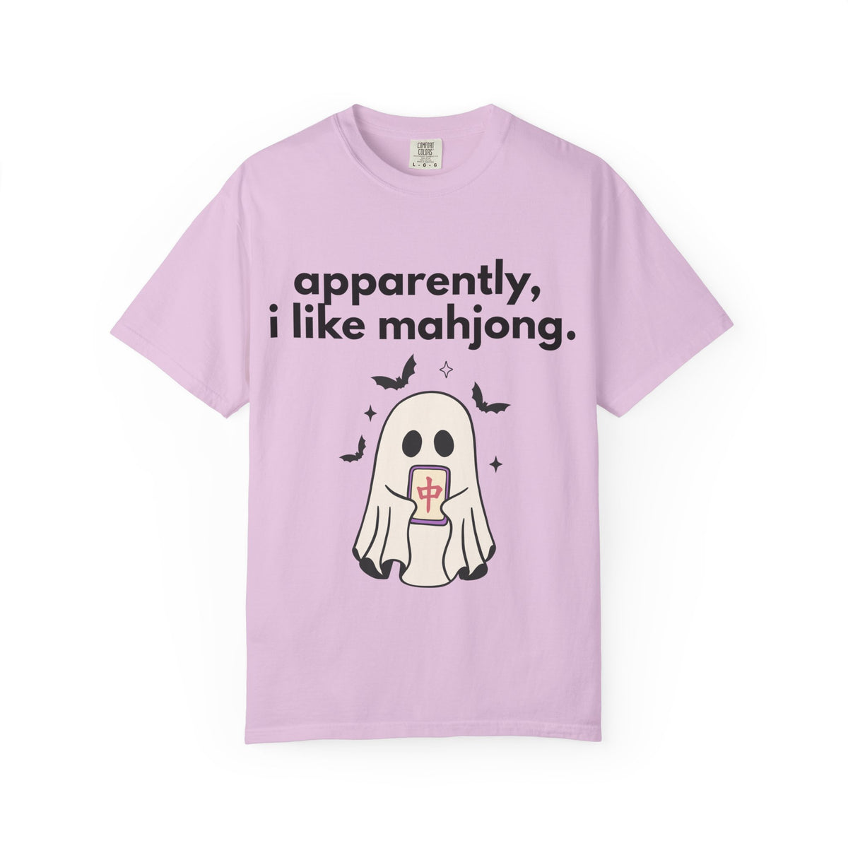 Mahjong Ghost T-Shirt — "apparently, i like mahjong." Cute Halloween Mahjong Tee