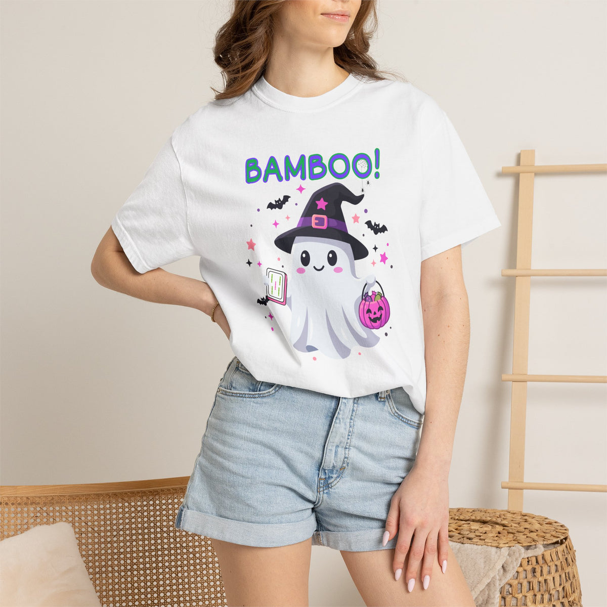 "Bamboo!" Ghost Witch Halloween Mahjong T-Shirt