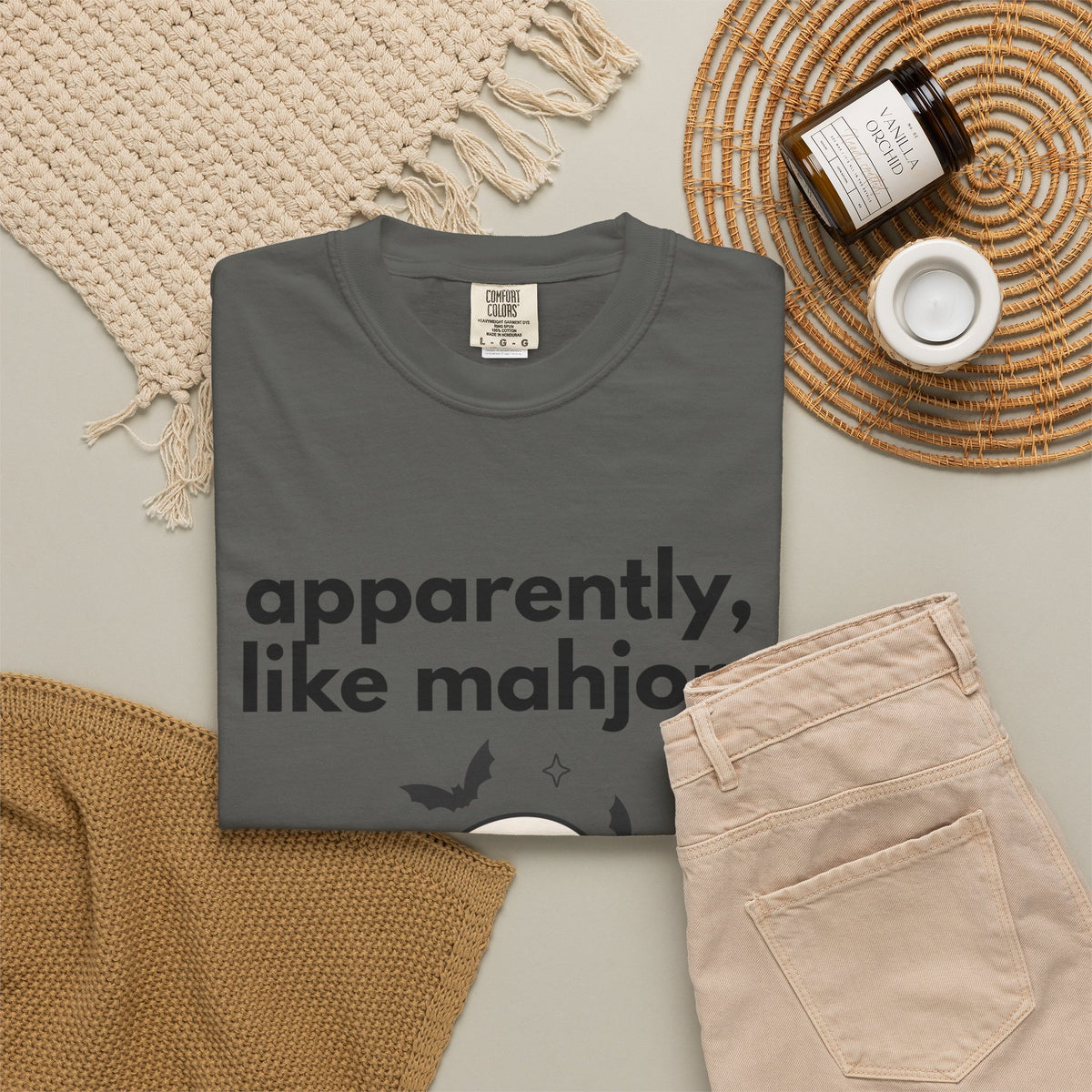 Mahjong Ghost T-Shirt — "apparently, i like mahjong." Cute Halloween Mahjong Tee