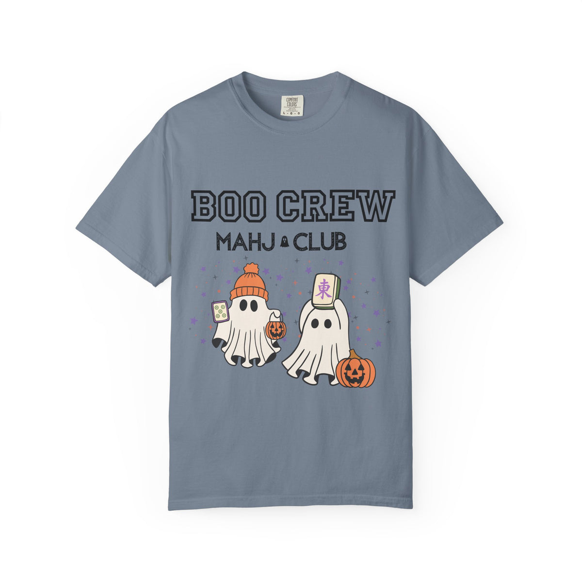 Boo Crew Mahjong Club T-Shirt — Cute Halloween Ghosts & Pumpkin Tee