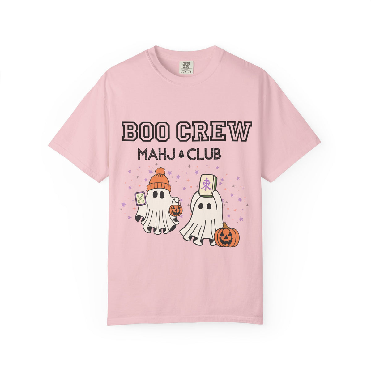Boo Crew Mahjong Club T-Shirt — Cute Halloween Ghosts & Pumpkin Tee
