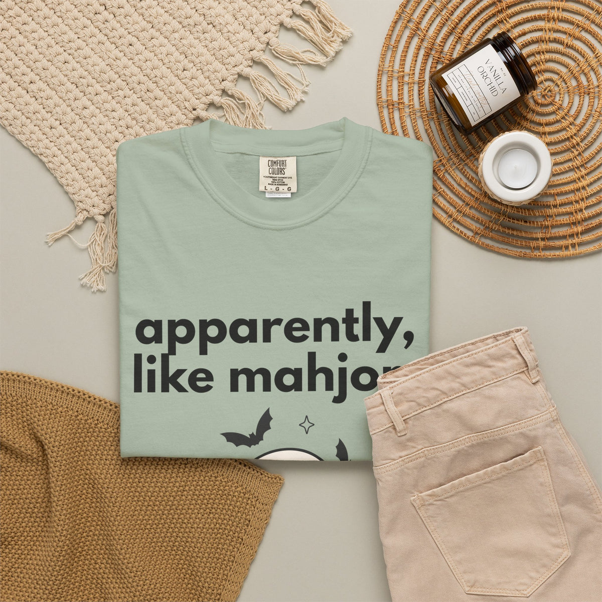 Mahjong Ghost T-Shirt — "apparently, i like mahjong." Cute Halloween Mahjong Tee