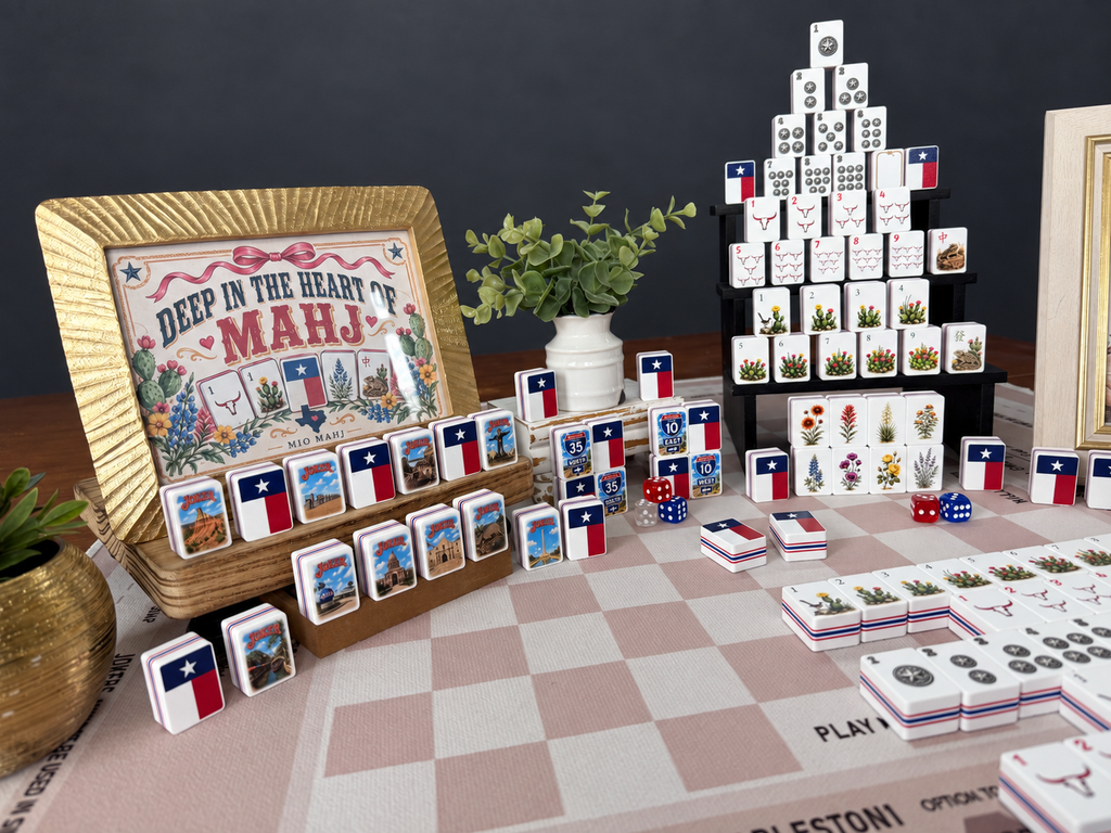 Texas American Mahjong Set, 160-Tile Lone Star State Custom Artwork