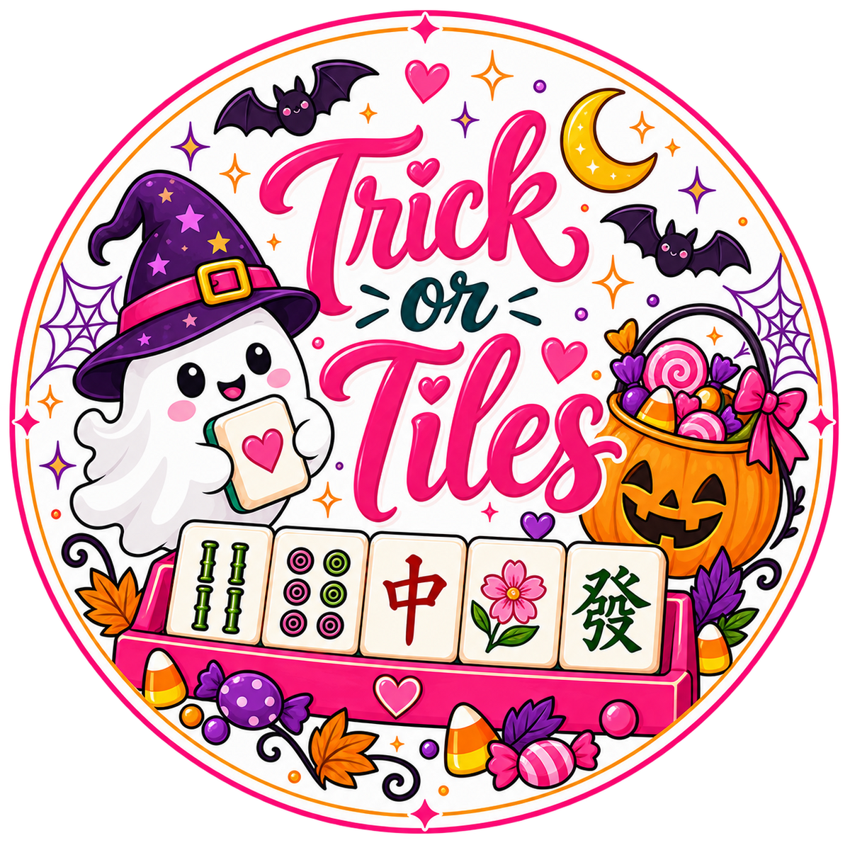 Halloween Mahjong Coasters — Ceramic, 12 Styles to Choose From (Set of 2 or 4)
