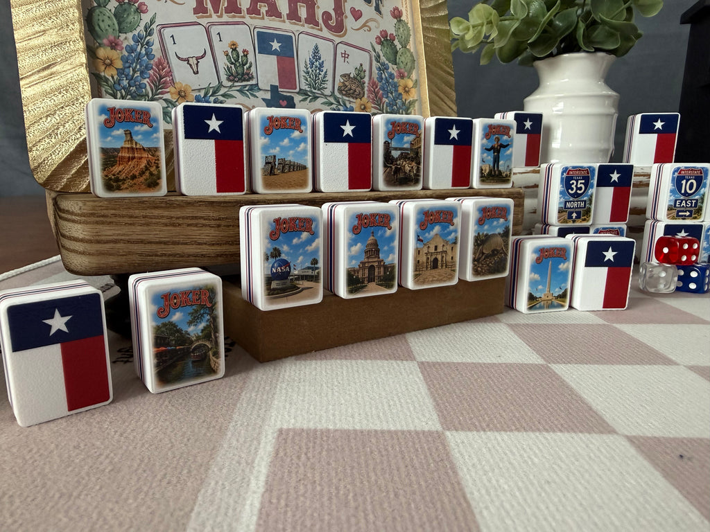 Texas American Mahjong Set, 160-Tile Lone Star State Custom Artwork