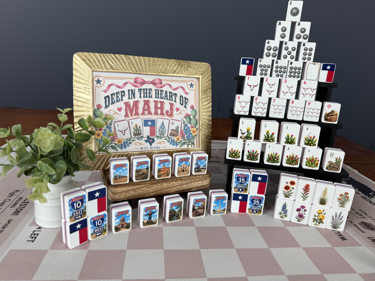 Texas American Mahjong Set, 160-Tile Lone Star State Custom Artwork