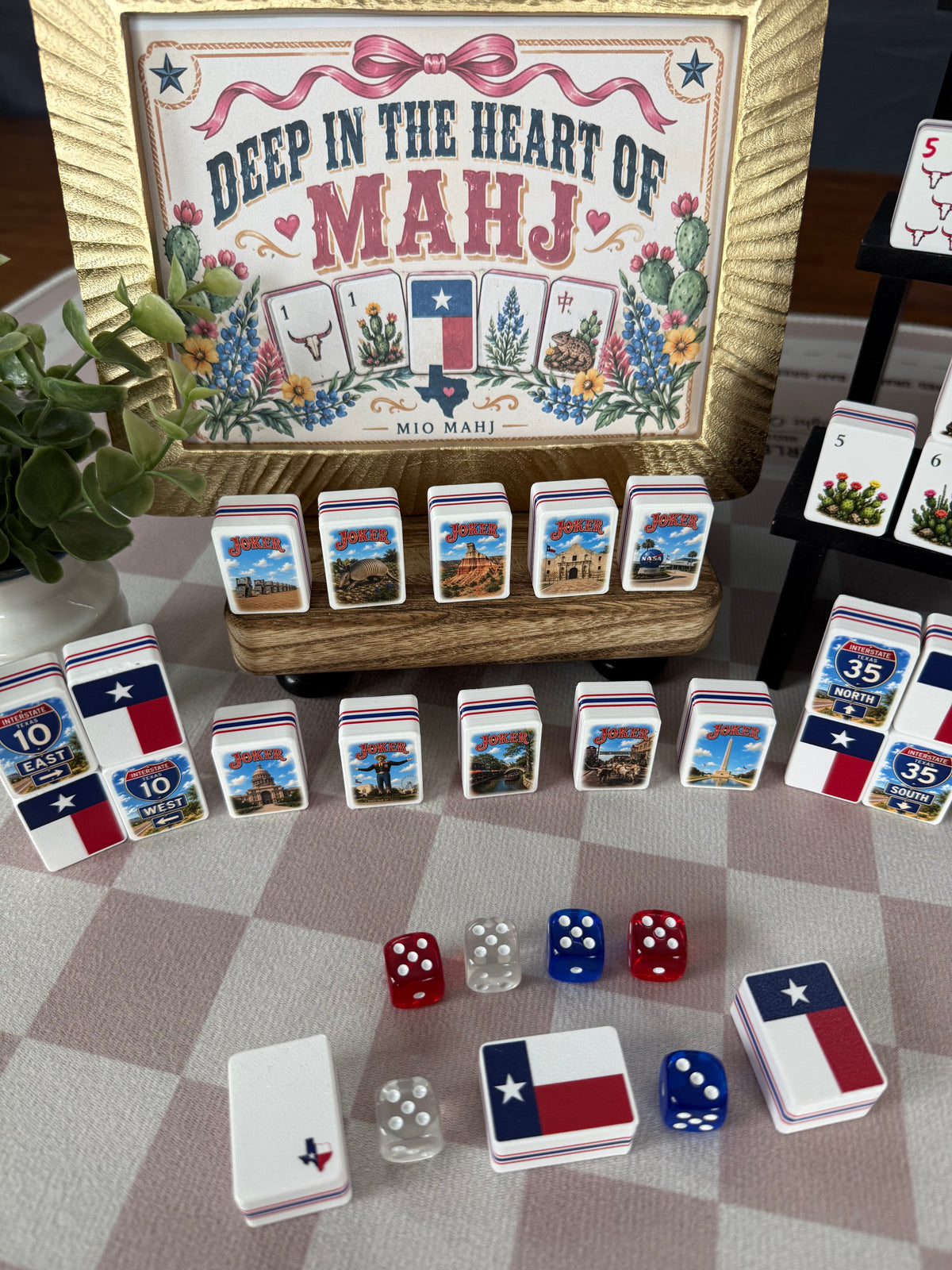 Texas American Mahjong Set, 160-Tile Lone Star State Custom Artwork