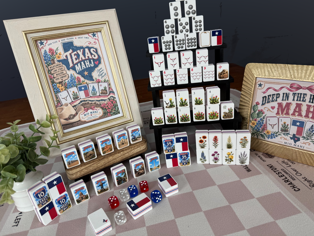 Texas American Mahjong Set, 160-Tile Lone Star State Custom Artwork