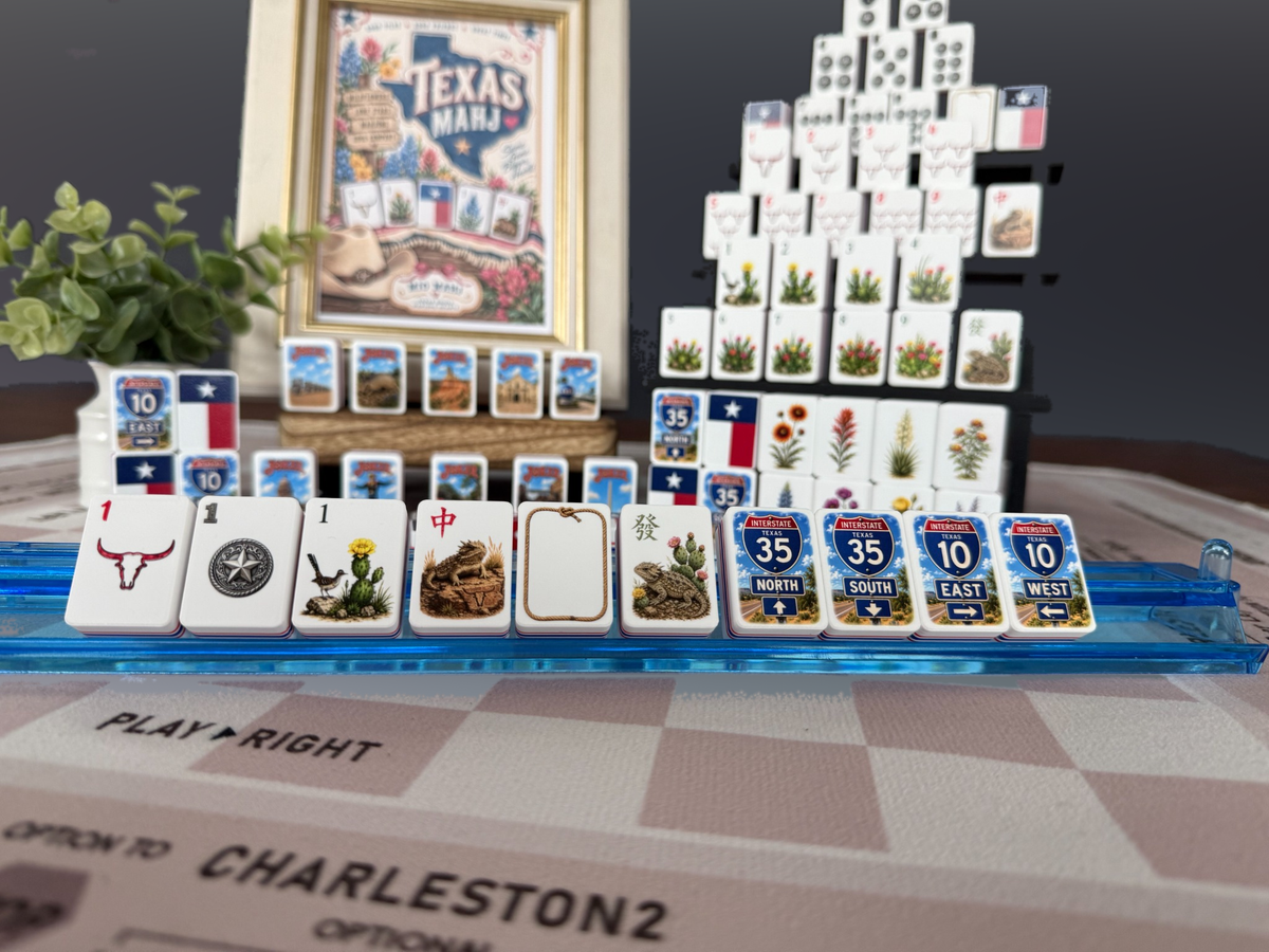 Texas American Mahjong Set, 160-Tile Lone Star State Custom Artwork