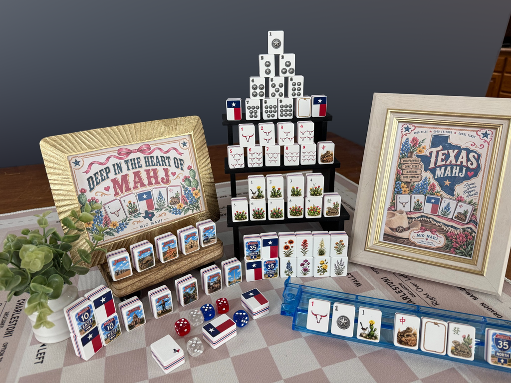 Texas American Mahjong Set, 160-Tile Lone Star State Custom Artwork