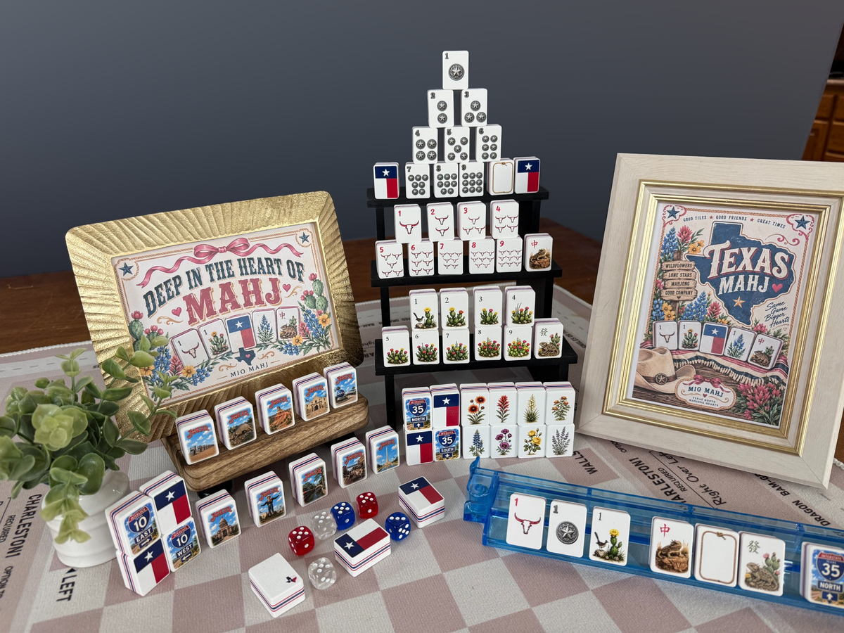 Texas American Mahjong Set, 160-Tile Lone Star State Custom Artwork