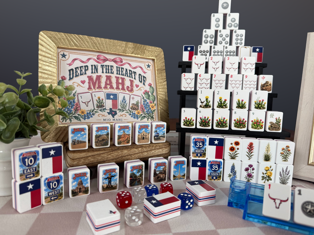 Texas American Mahjong Set, 160-Tile Lone Star State Custom Artwork