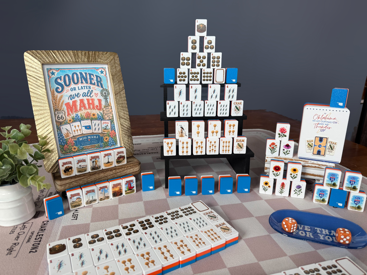 Oklahoma Themed American Mahjong Set – 160 UV-Printed PETG Tiles