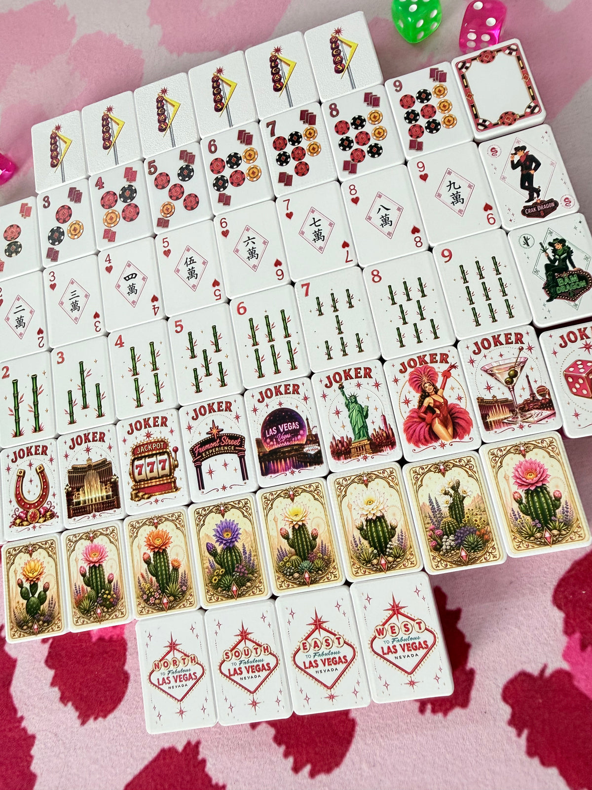 Las Vegas American Mahjong Set, Floating Casino Tiles, 160 Standard Size PETG Pieces