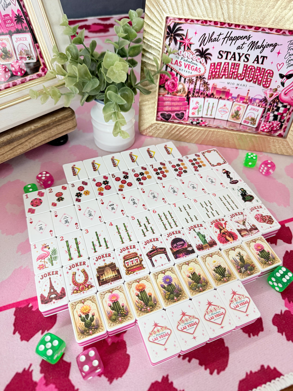 Las Vegas American Mahjong Set, Floating Casino Tiles, 160 Standard Size PETG Pieces