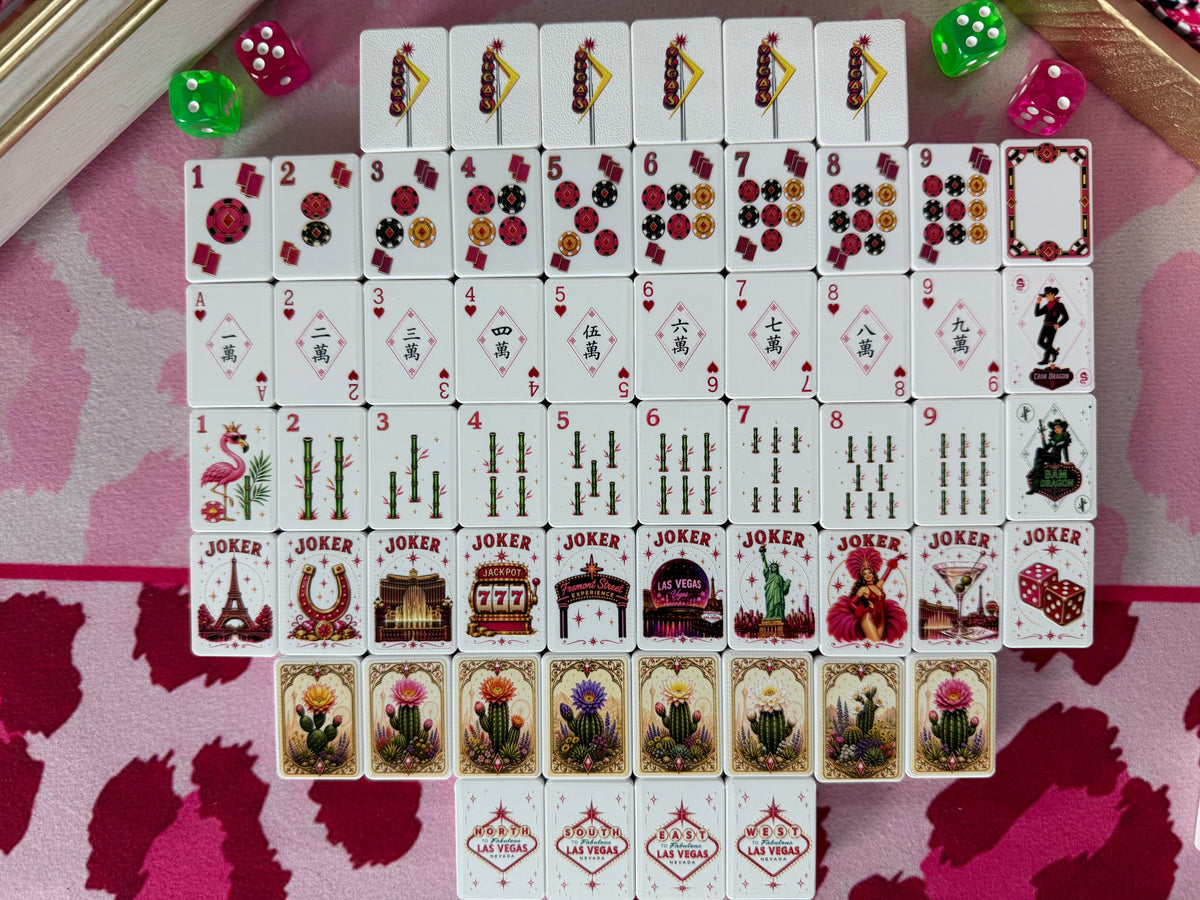 Las Vegas American Mahjong Set, Floating Casino Tiles, 160 Standard Size PETG Pieces